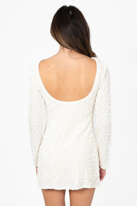 Evangeline Backless Sequin Mini Dress - honey