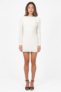 Evangeline Backless Sequin Mini Dress - honey