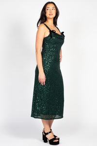 Evergreen Elegance Sequin Mini Dress