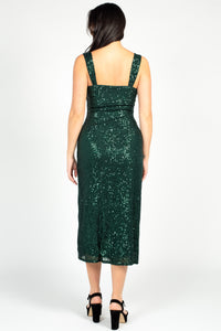 Evergreen Elegance Sequin Mini Dress