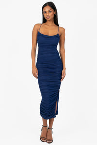 Whitney Mesh Ruched Midi Dress