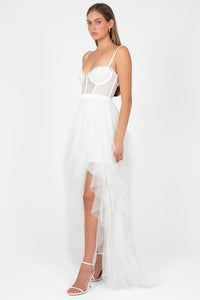 Miley Tulle Lace Maxi Dress - honey
