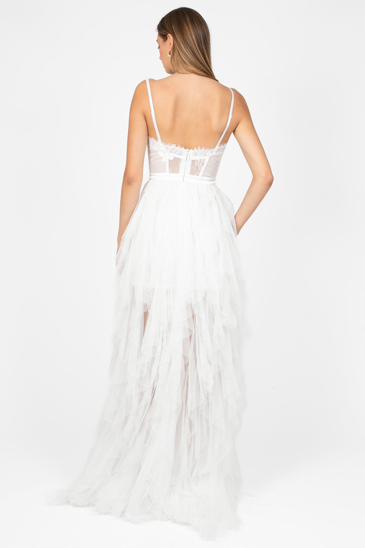 Miley Tulle Lace Maxi Dress - honey