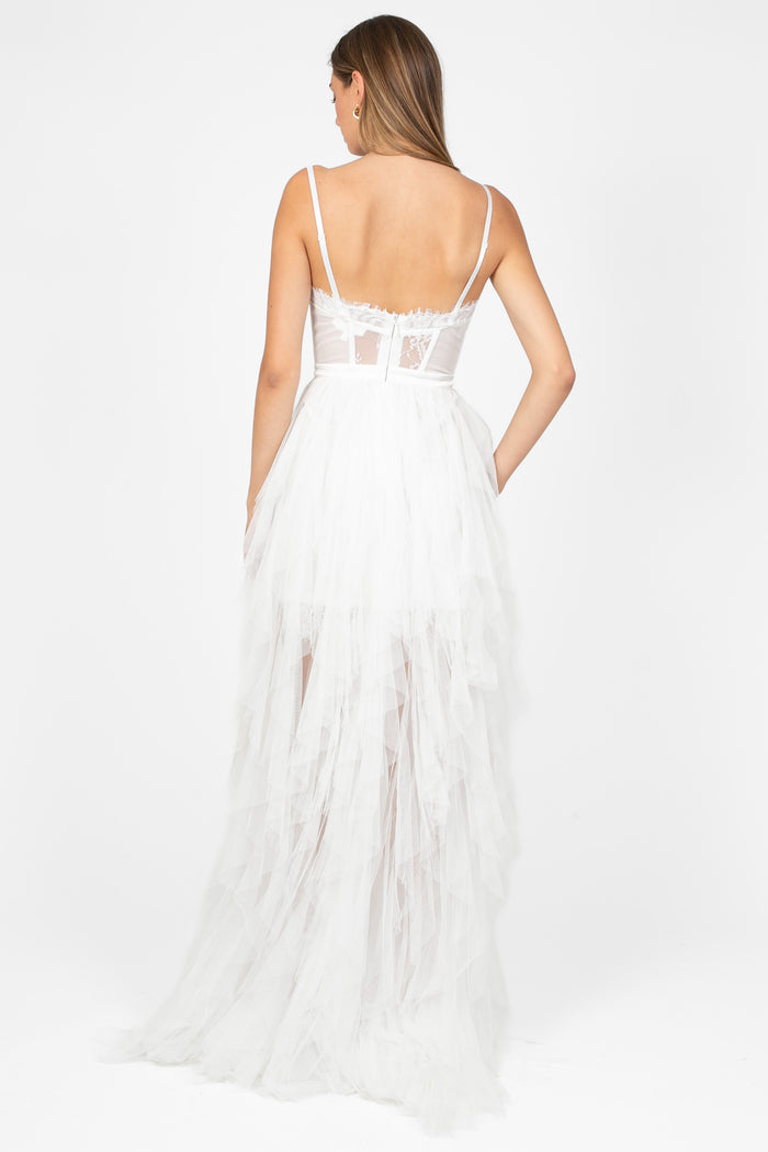 Miley Tulle Lace Maxi Dress - honey