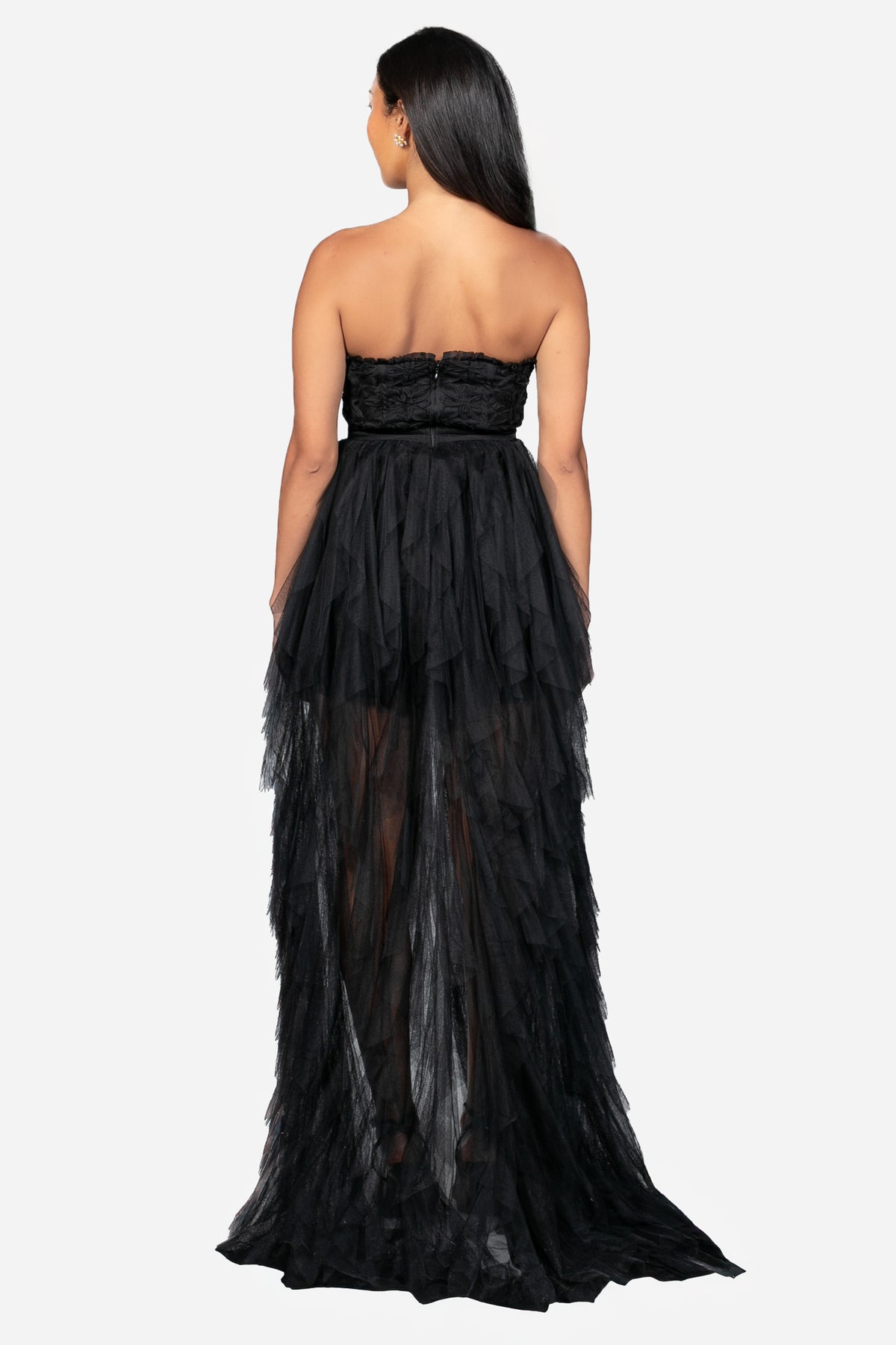 Aliyah Corset Ruffle Maxi Dress - honey