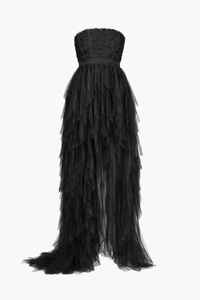 Aliyah Corset Ruffle Maxi Dress - honey