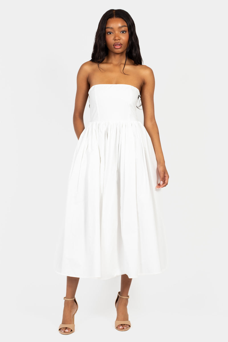jolie midi dress Ma Jolie Strapless Midi Dress Blue