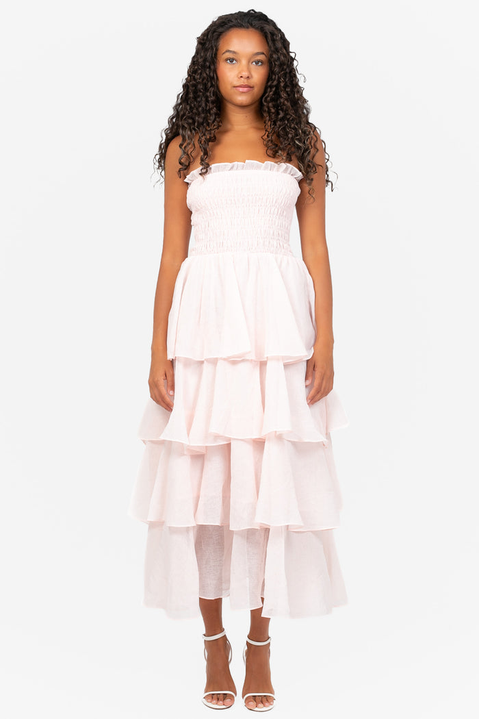 Marlow Smocked Tiered Ruffle Maxi Dress