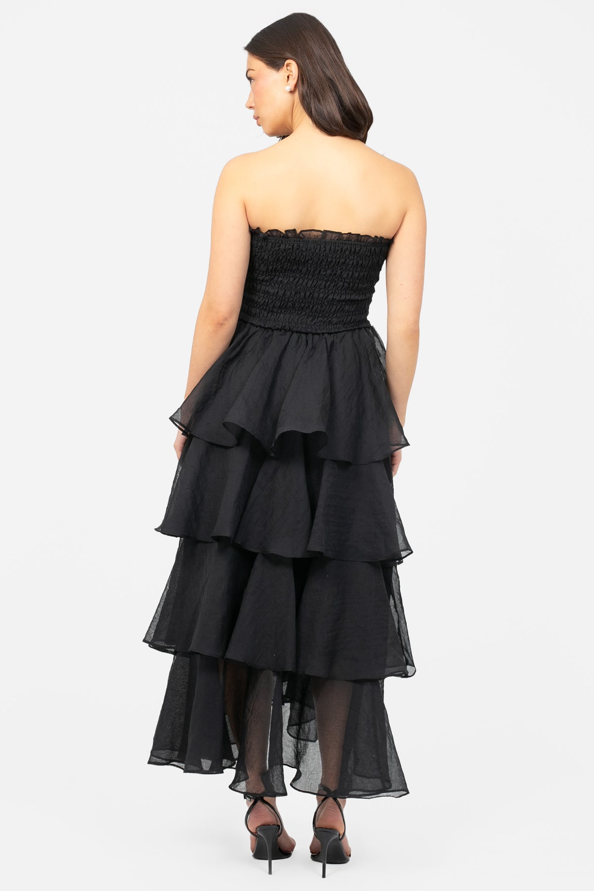 Marlow Smocked Tiered Ruffle Maxi Dress - honey