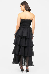 Marlow Smocked Tiered Ruffle Maxi Dress - honey