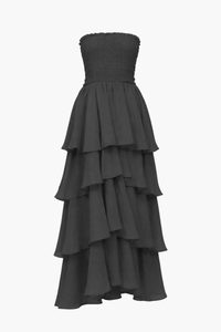 Marlow Smocked Tiered Ruffle Maxi Dress - honey