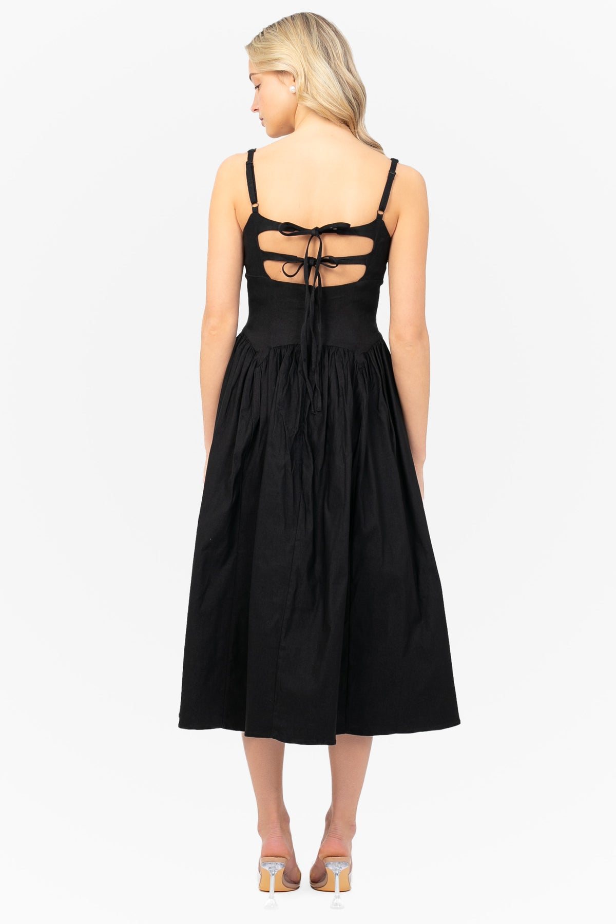 Lilah Linen Flare Midi Dress