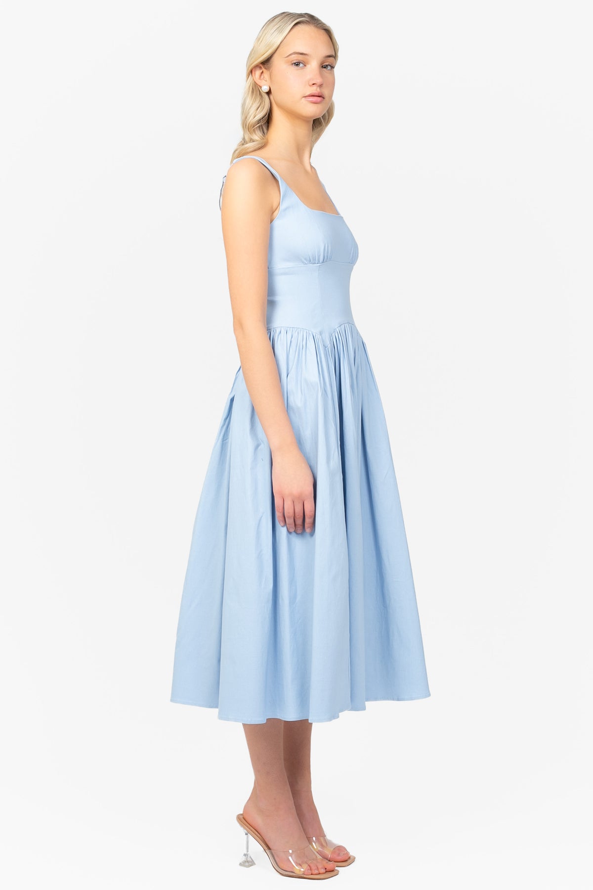 Lilah Linen Flare Midi Dress