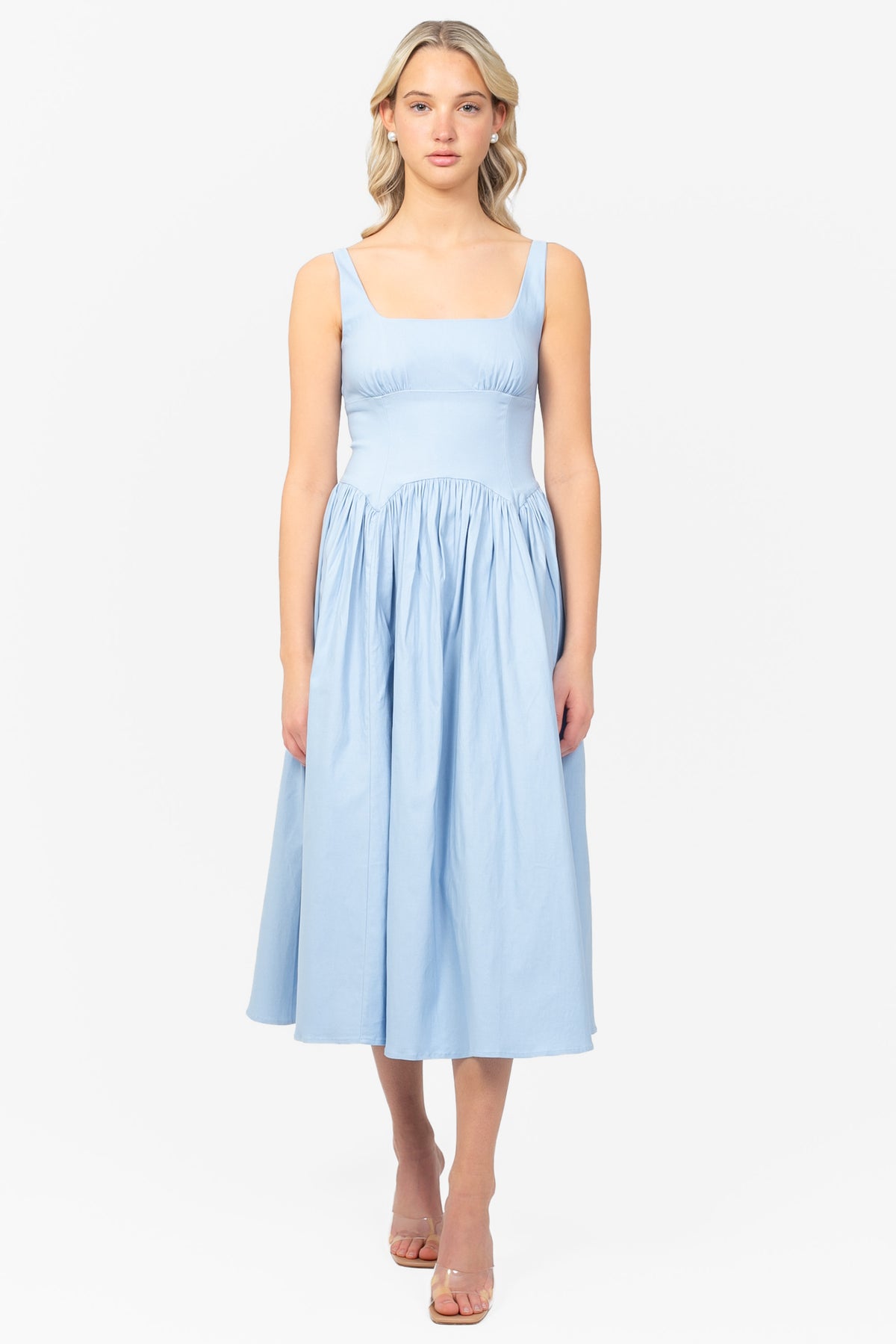 Lilah Linen Flare Midi Dress