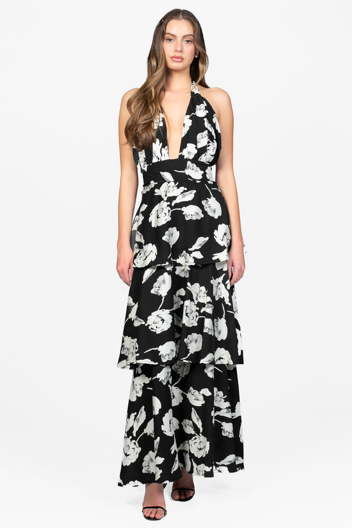 Myra Floral Maxi Dress - honey