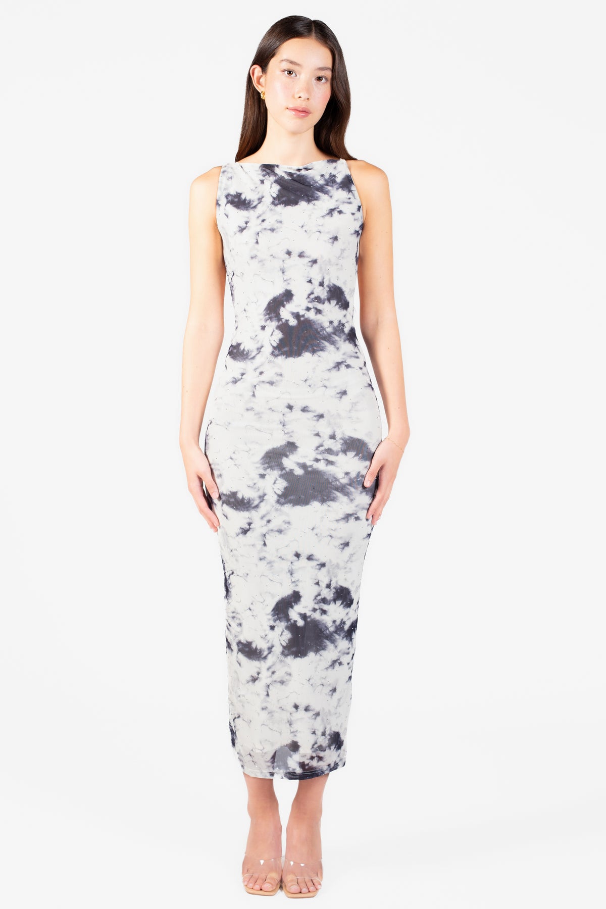 Serenelle Printed Midi Dress - honey