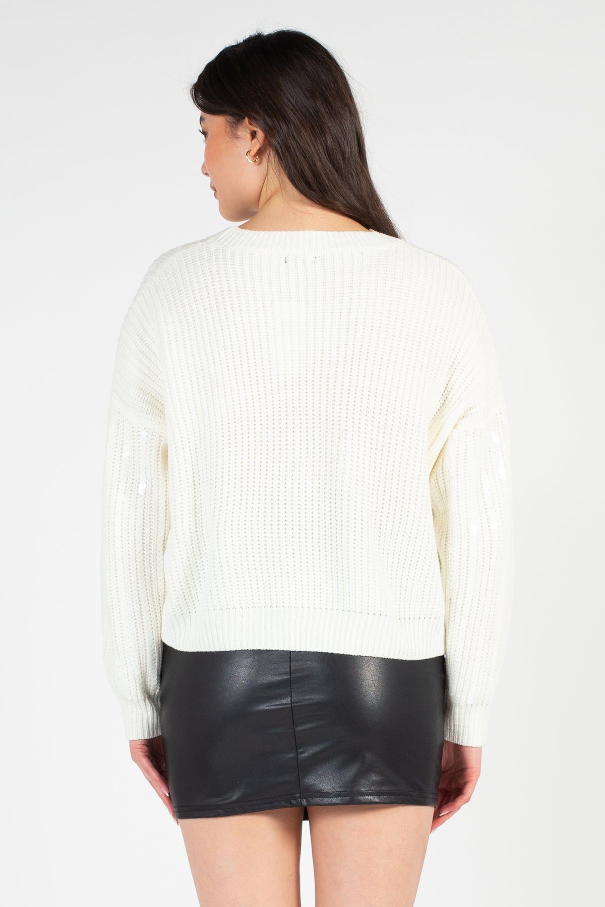Raya Sequin Stripe Sweater - honey