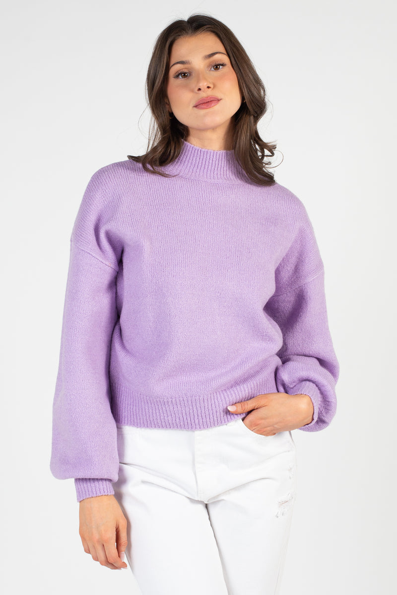 Bethany Basic Mock Neck Sweater - honey