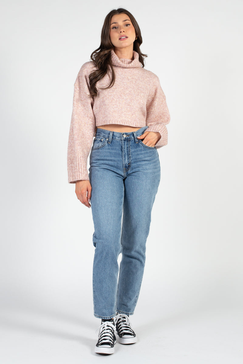 Belinda Drop Shoulder Crop Sweater - honey
