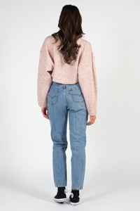 Belinda Drop Shoulder Crop Sweater - honey