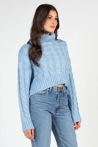 Anita Turtleneck Cable Knit Sweater - honey