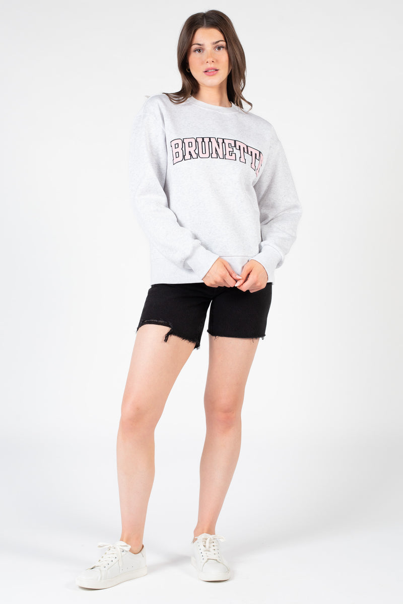 Brunette The Label Step Sister 'Brunette' Crewneck With Teddy Font