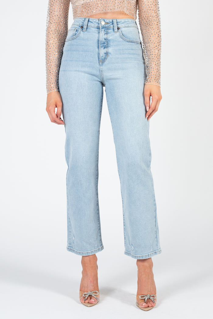 Honet - Low Waist Pocket Straight Leg Jeans