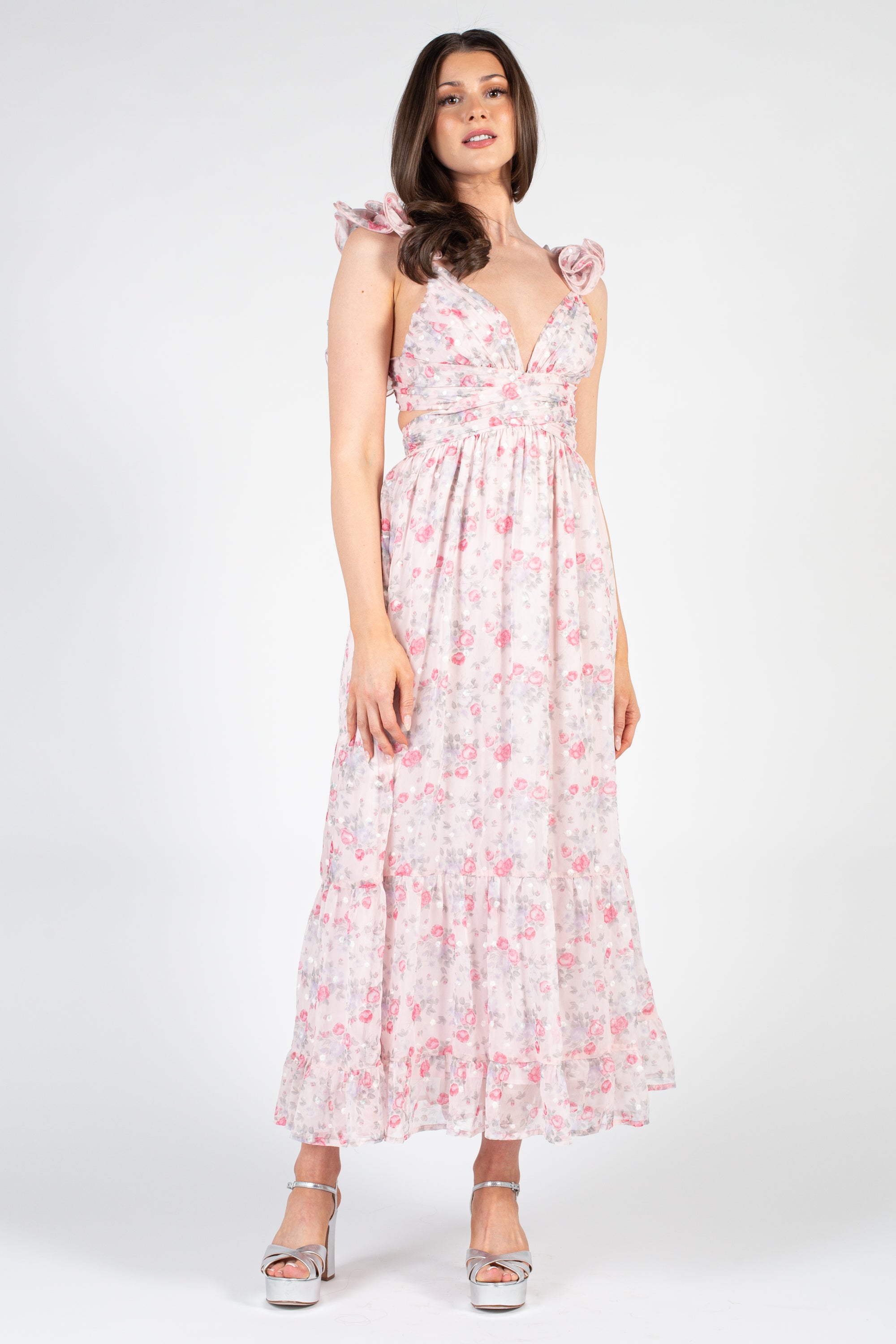 Marie Strap Back Floral Maxi Dress