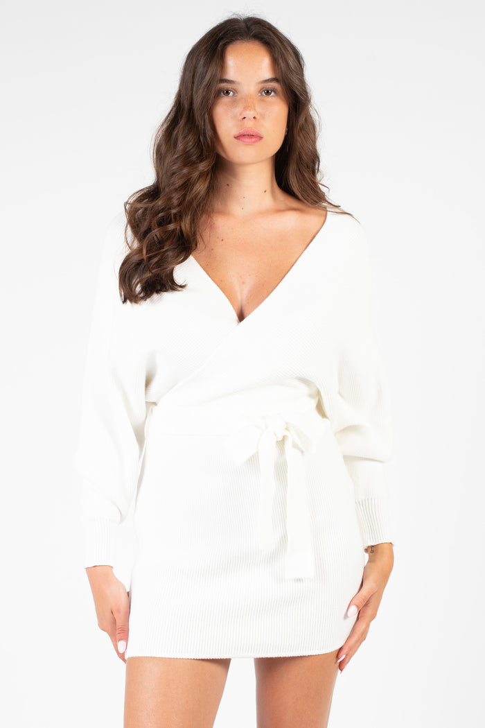 Valentina Tie Waist Sweater Dress