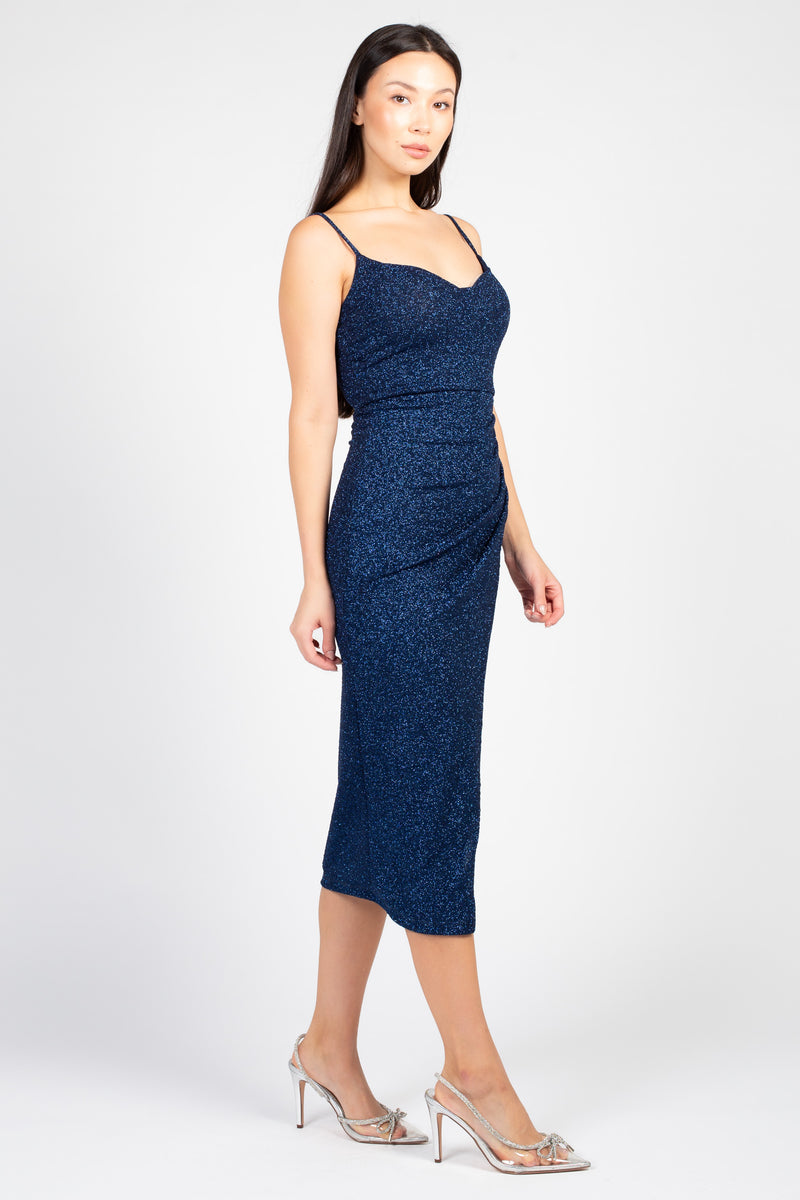 Tinsley Tulip Hem Shimmer Midi Dress