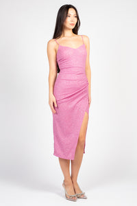 Tinsley Tulip Hem Shimmer Midi Dress