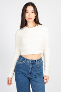 Clare Fuzzy Crop Sweater