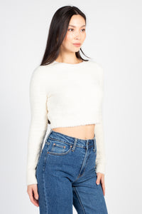 Clare Fuzzy Crop Sweater