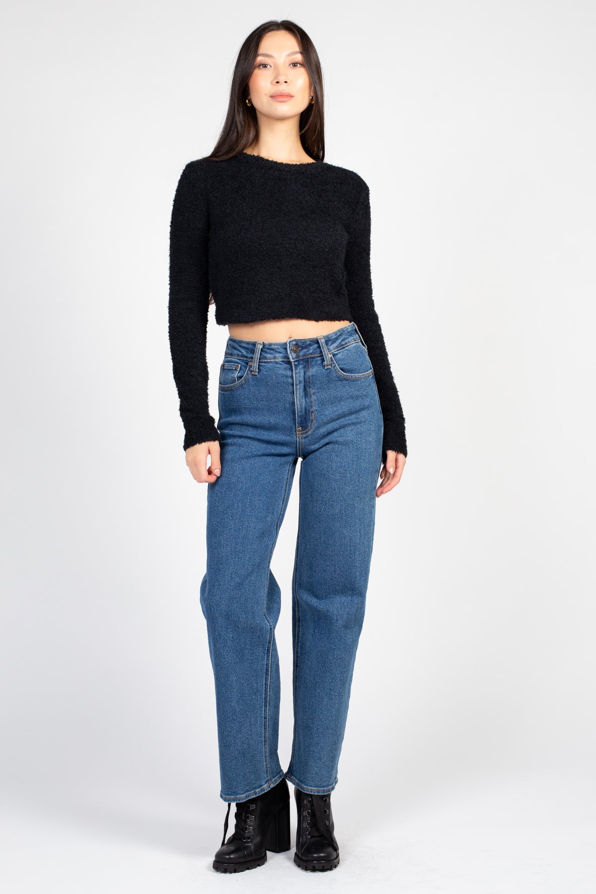 Clare Fuzzy Crop Sweater