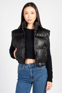 Francesca Vegan Leather Puffer Vest