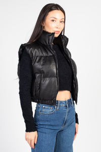 Francesca Vegan Leather Puffer Vest