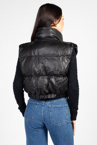 Francesca Vegan Leather Puffer Vest