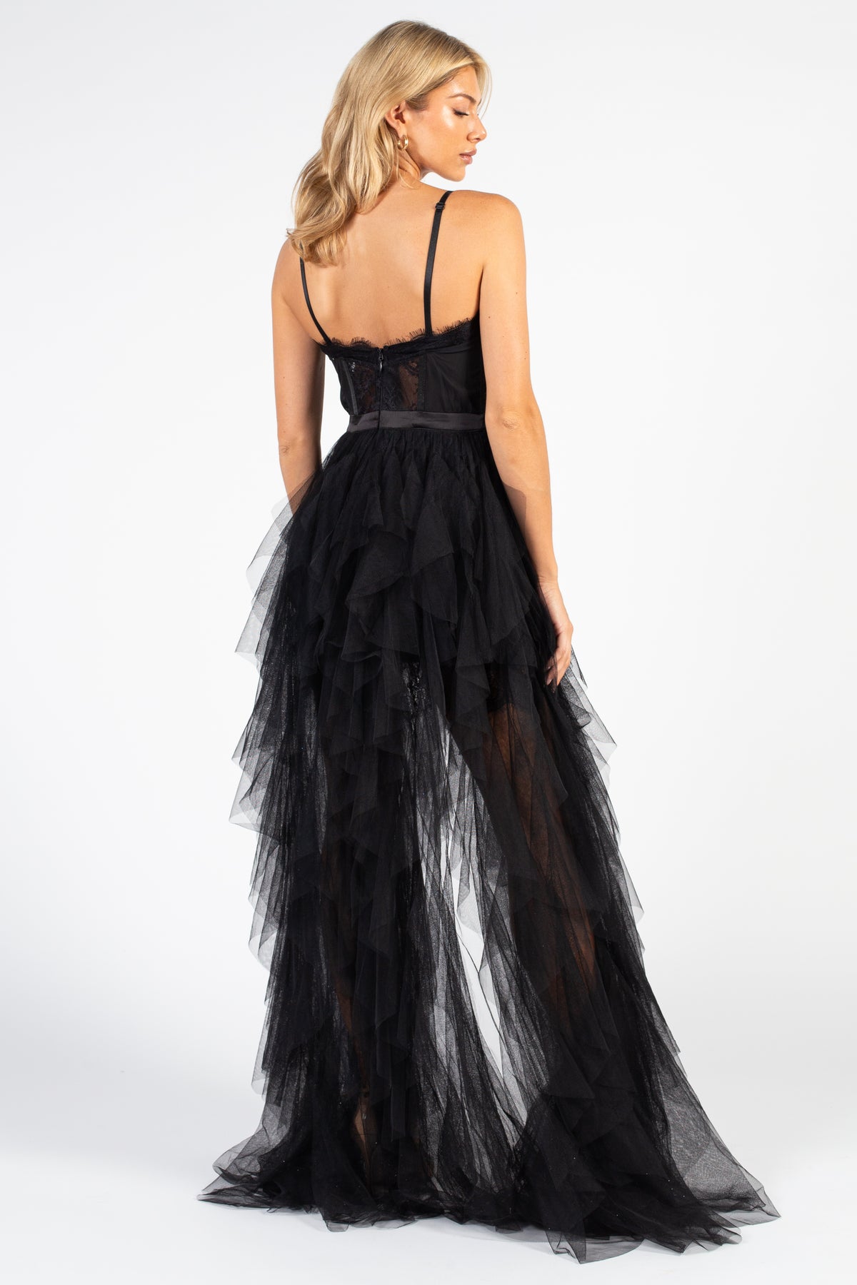 Miley Tulle Lace Maxi Dress - honey