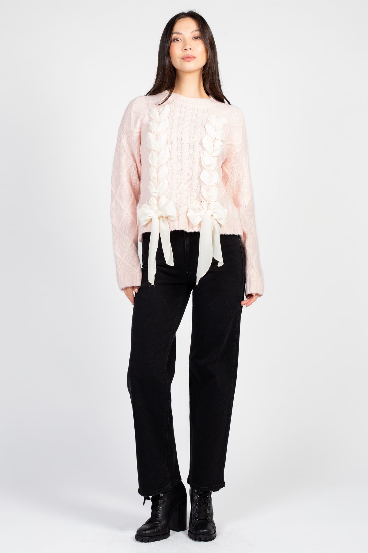 Ellie Ribbon Cable Knit Sweater