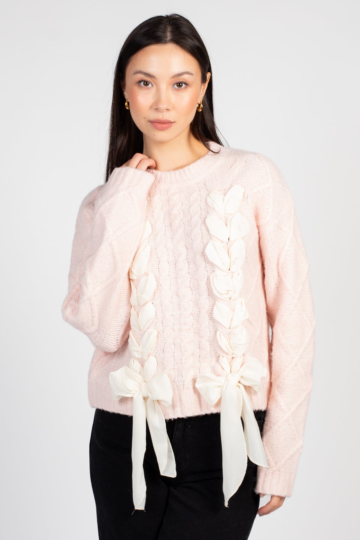 Ellie Ribbon Cable Knit Sweater