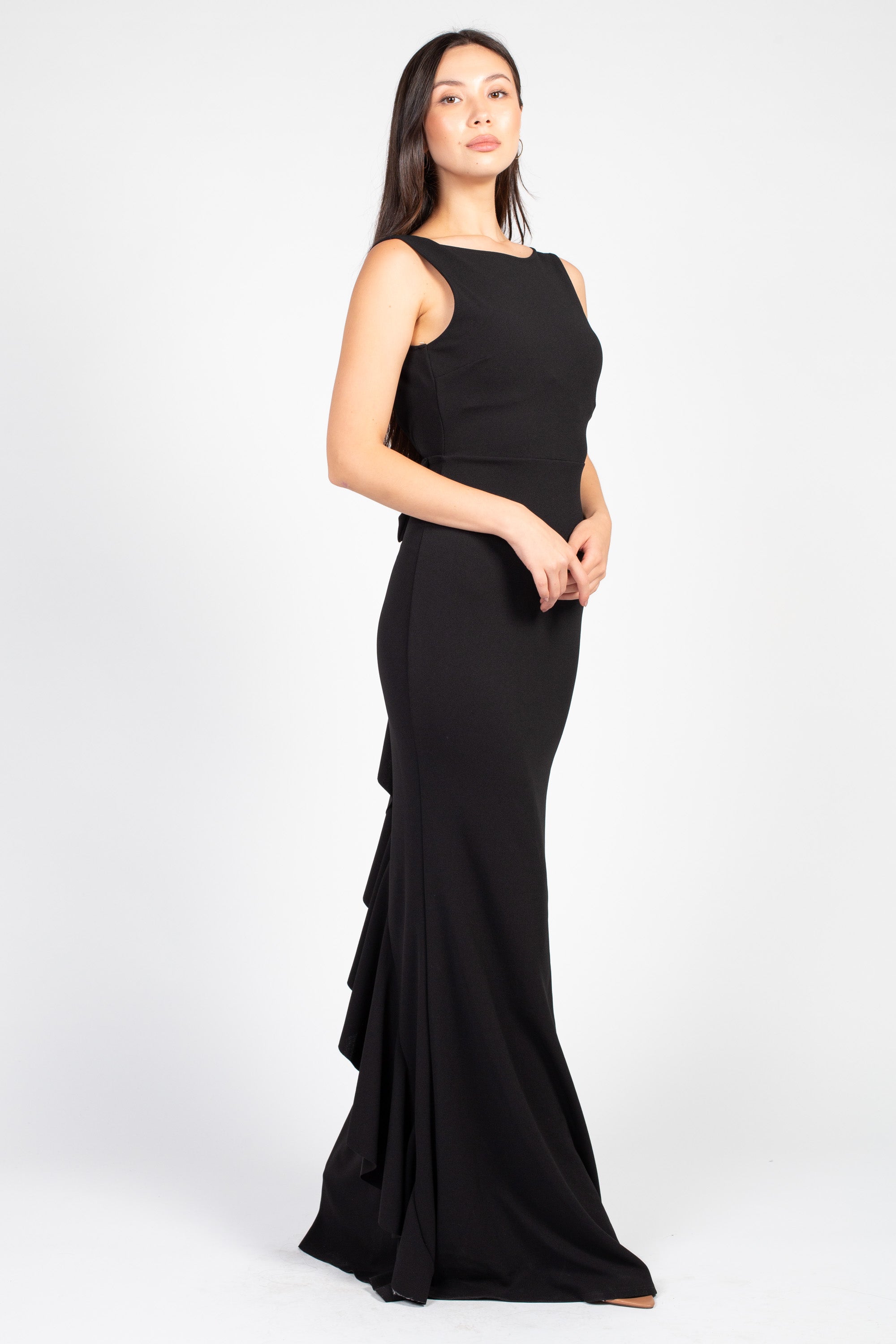 Halter Neck Satin Mermaid Gown with Back Bow Candy Pink