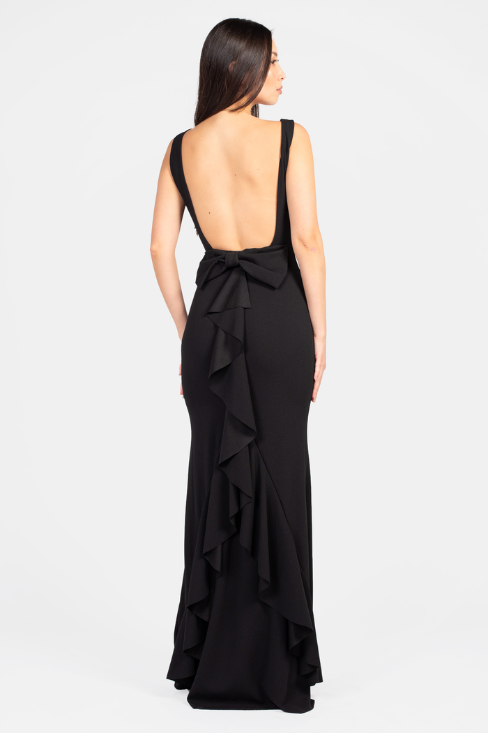 Posh Open Bow Back Mermaid Gown