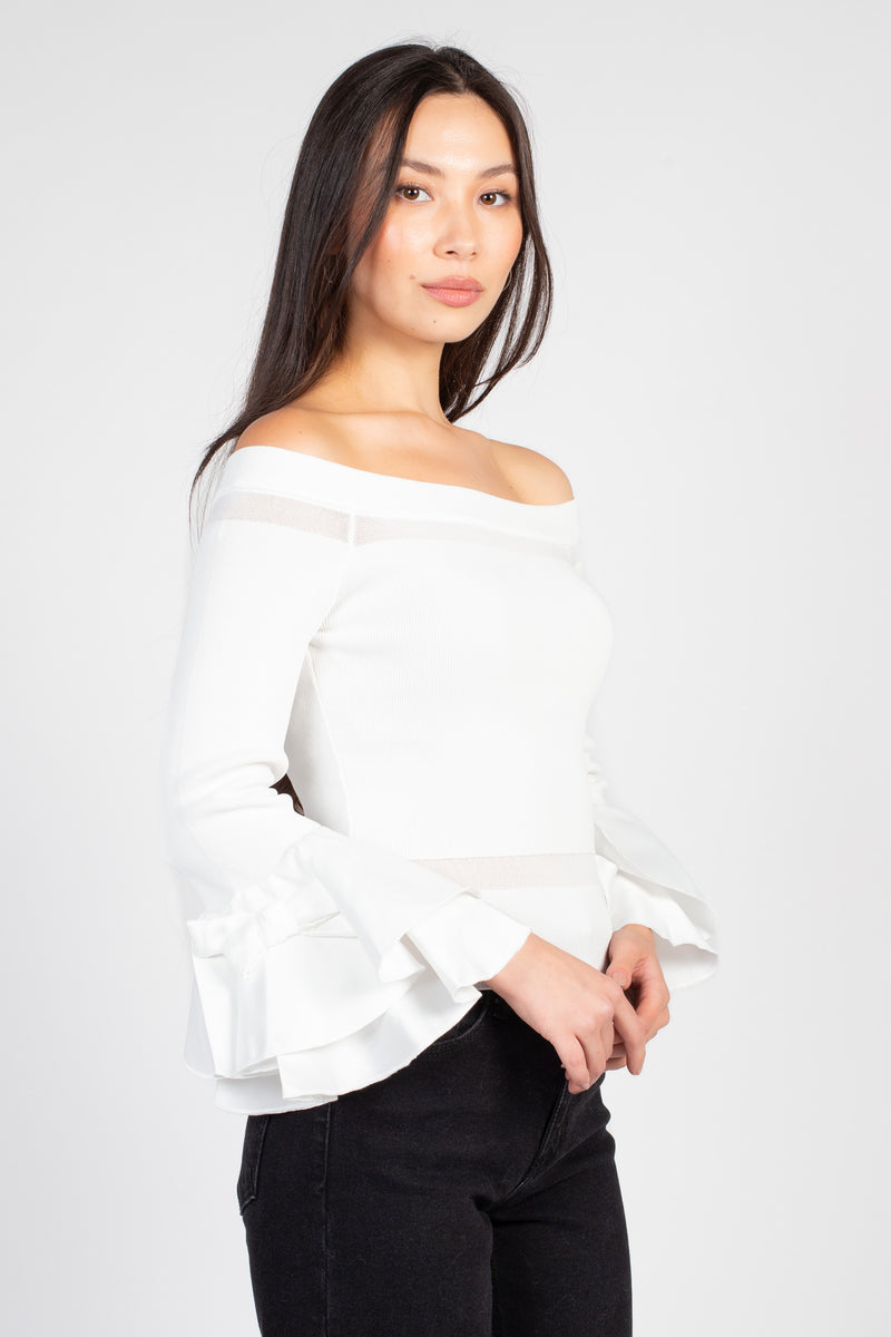 Presley Off The Shoulder Knit Top - honey