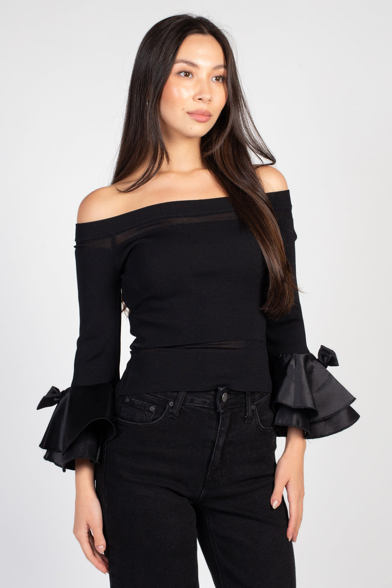 Presley Off The Shoulder Knit Top - honey