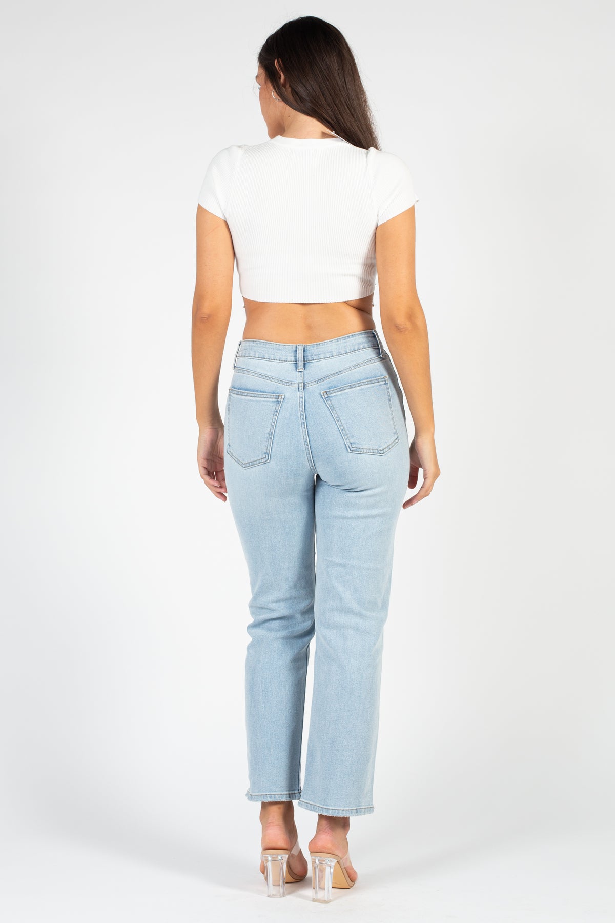 Alessia Rhinestone Fringe Ribbed Knit Crop Top - honey