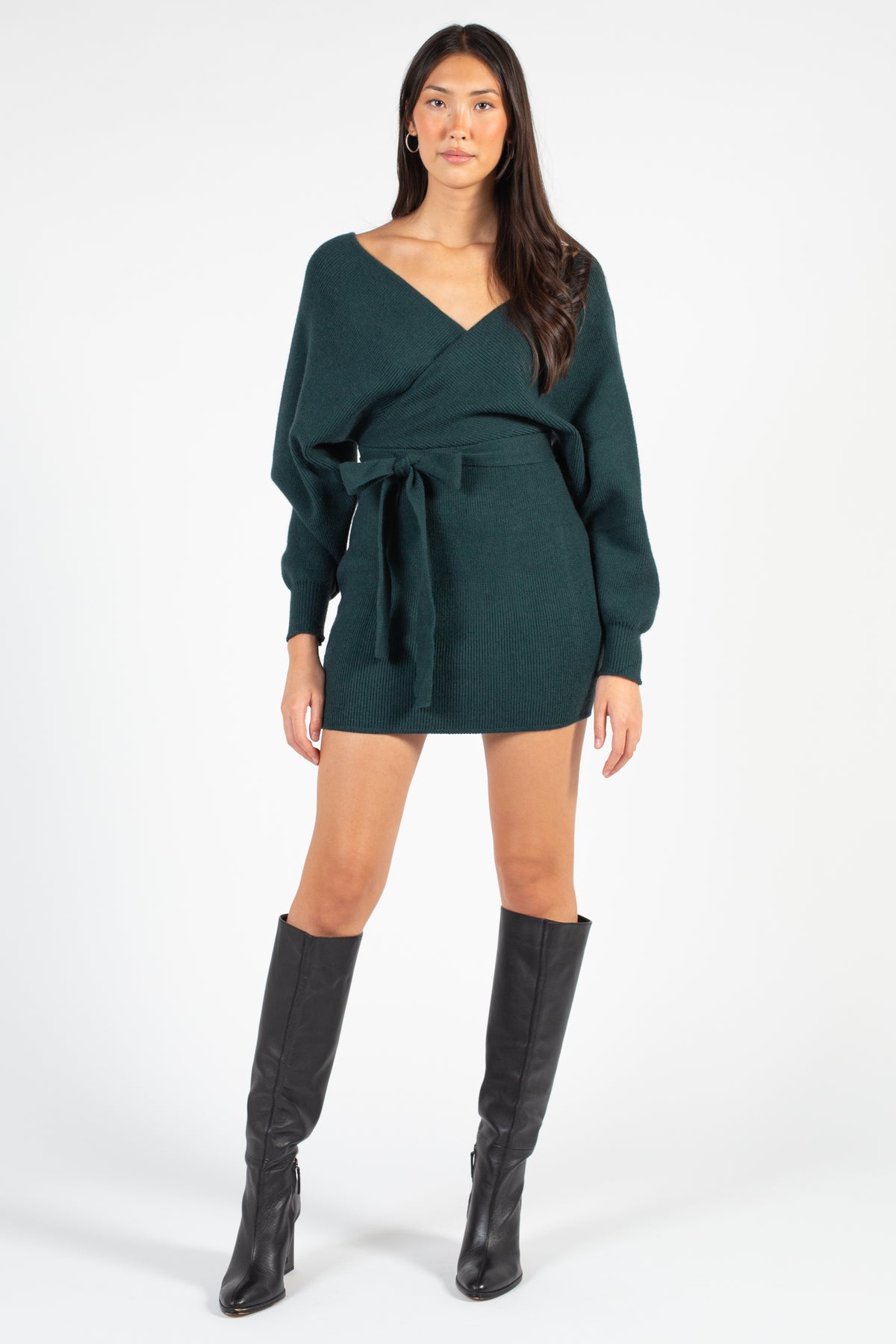 Valentina Tie Waist Sweater Dress