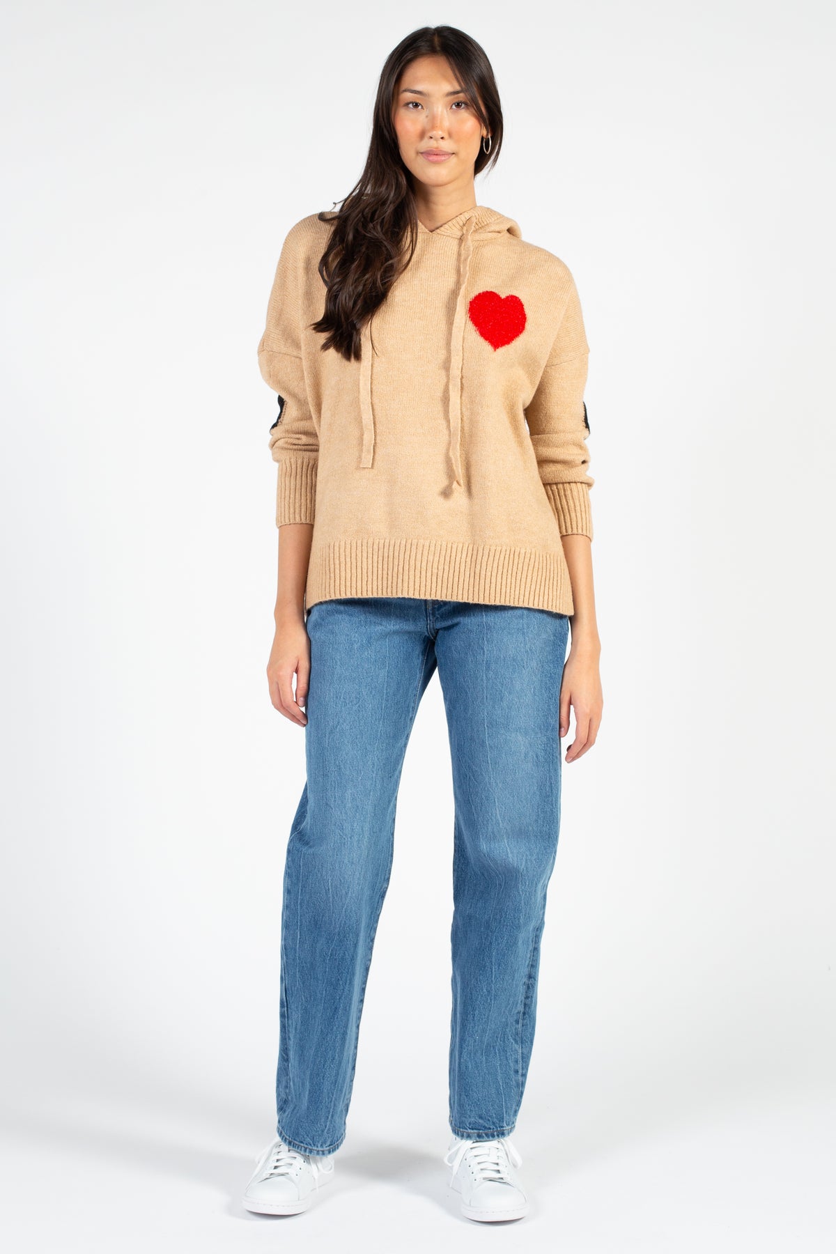 "Love Me" Knit Heart Sweater - honey