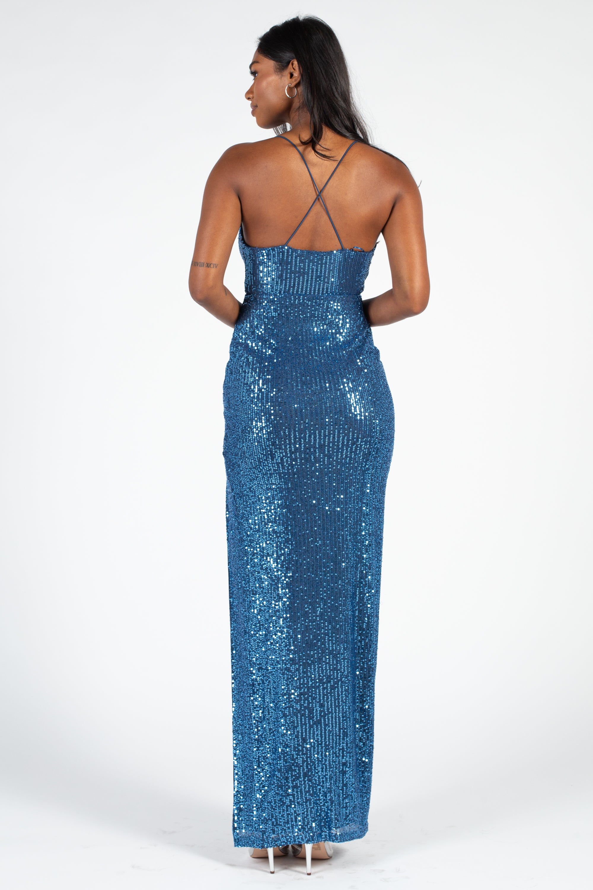 A.C.W. Open Back Sequin Dress