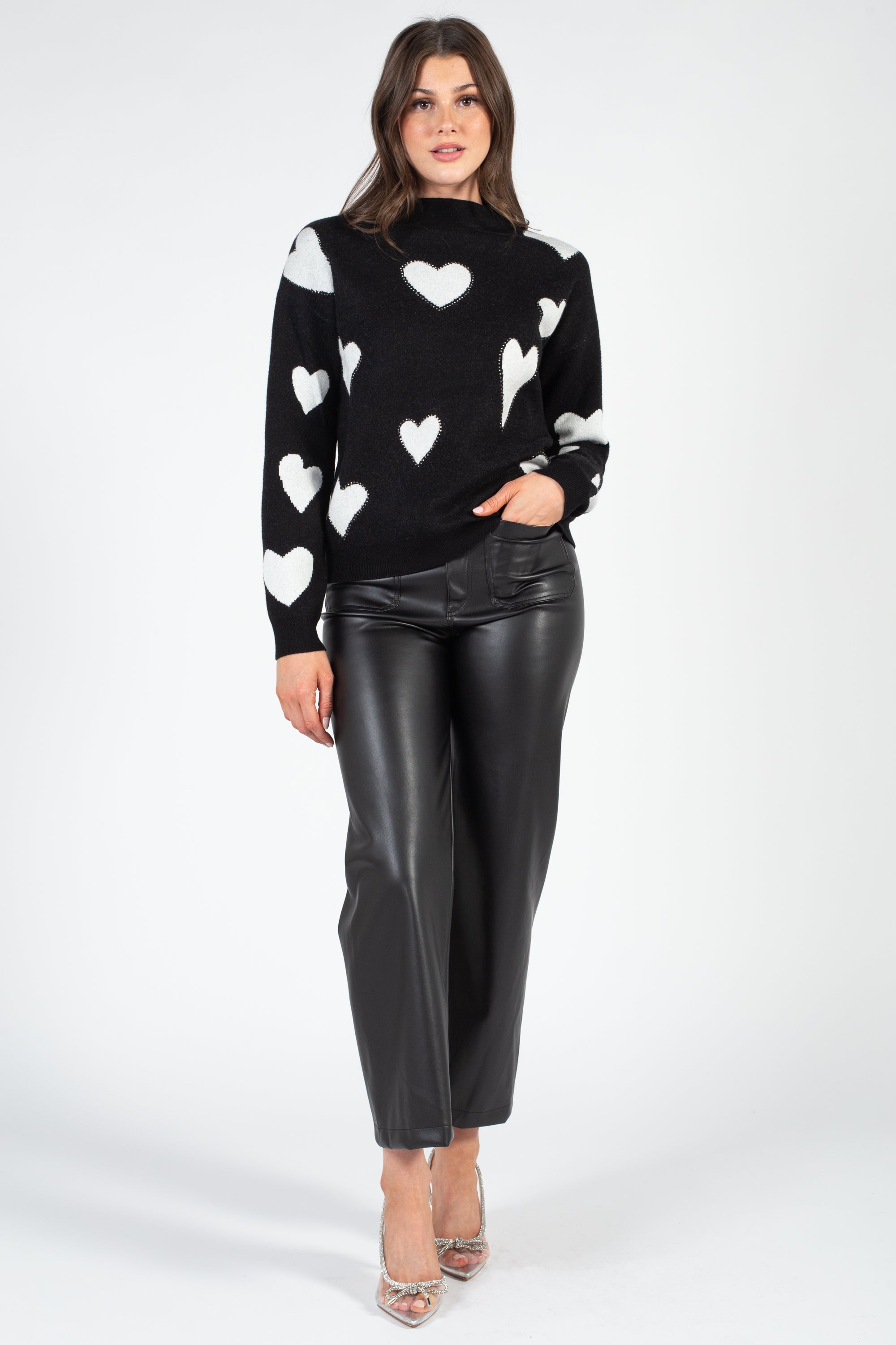 Lover Girl Rhinestone Heart Sweater