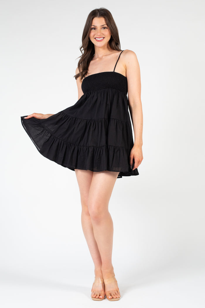 Marika Cotton Tiered Mini Dress - honey